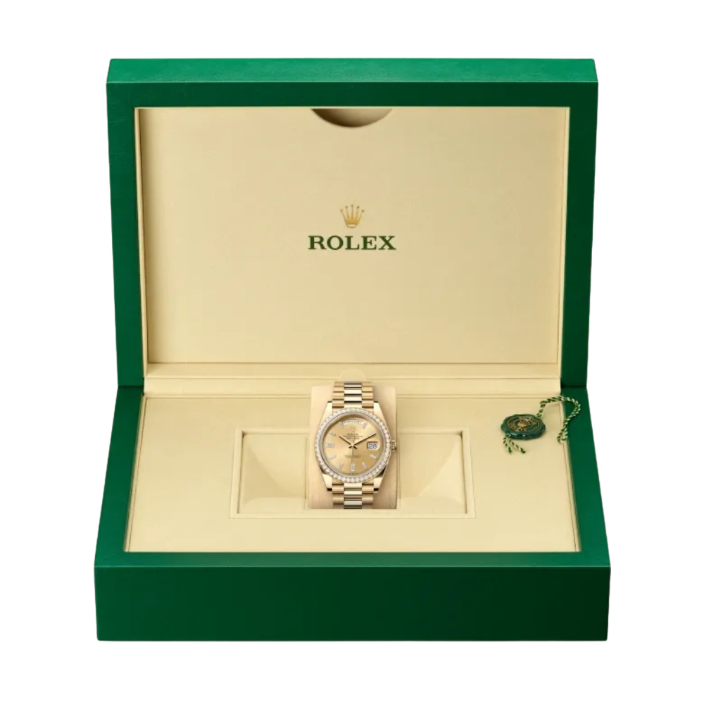 Rolex Day-Date 40mm 228348RBR Yellow Gold Diamond Bezel Champagne Diamond Dial - Image 7