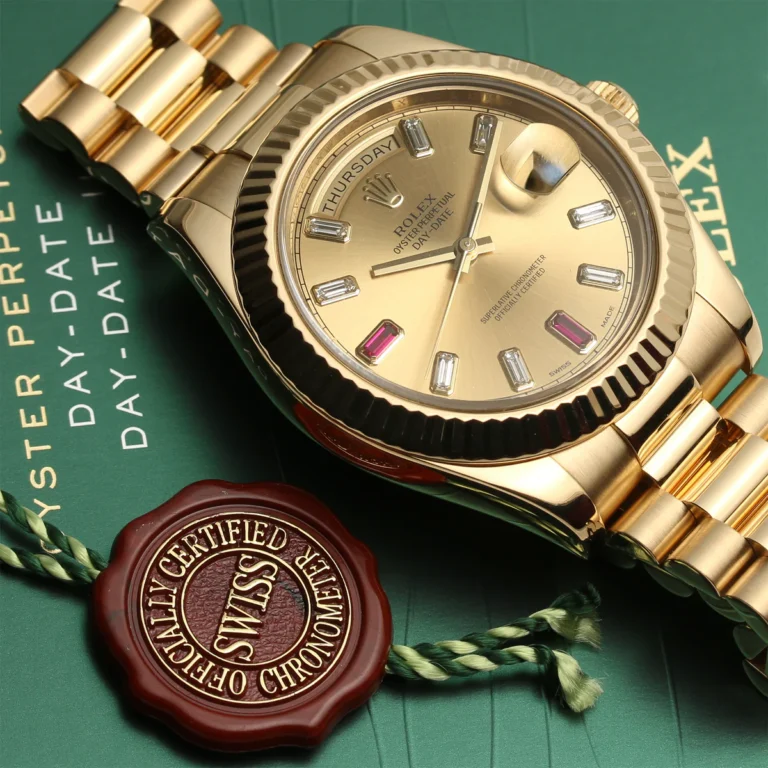 Rolex President Day-Date II 41mm 218238 18k Yellow Gold & Ruby Dial - Image 11