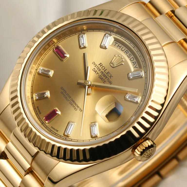 Rolex President Day-Date II 41mm 218238 18k Yellow Gold & Ruby Dial - Image 3