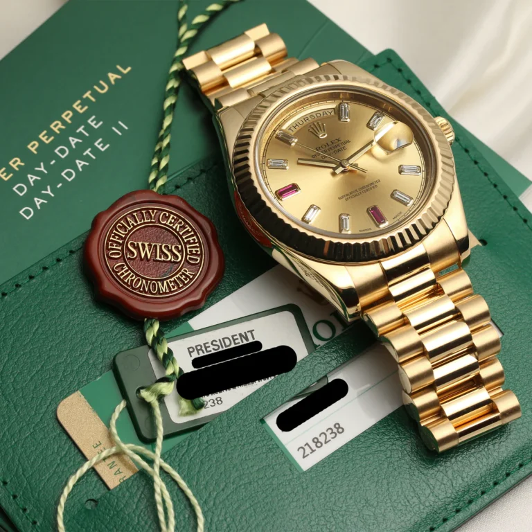 Rolex President Day-Date II 41mm 218238 18k Yellow Gold & Ruby Dial - Image 10