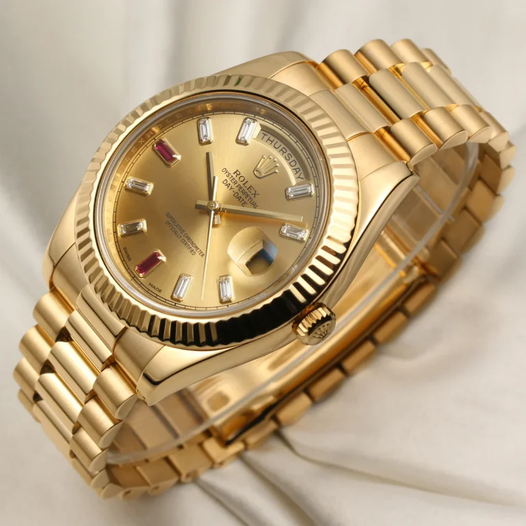 Rolex President Day-Date II 41mm 218238 18k Yellow Gold & Ruby Dial - Image 8