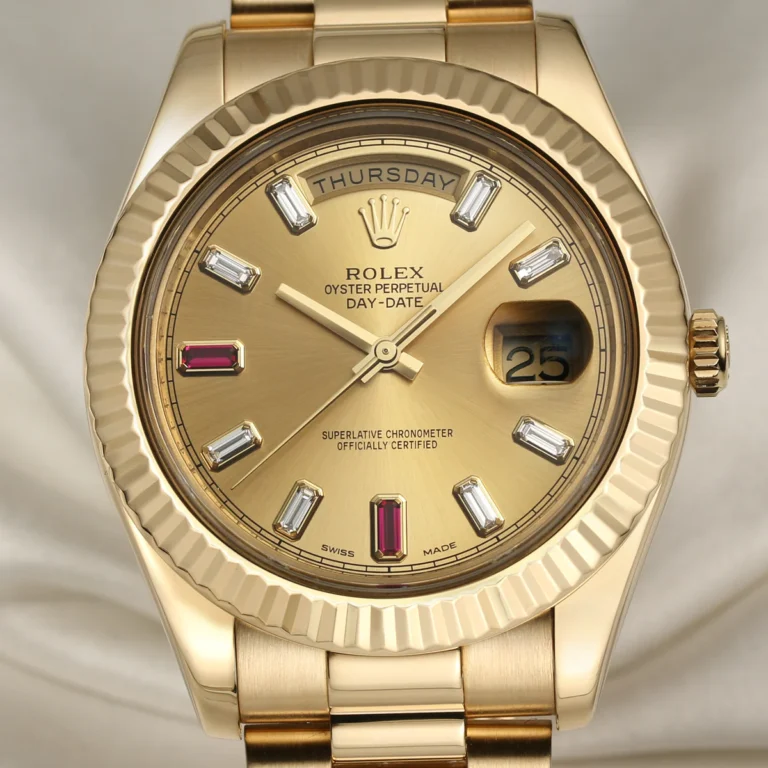 Rolex President Day-Date II 41mm 218238 18k Yellow Gold & Ruby Dial - Image 9