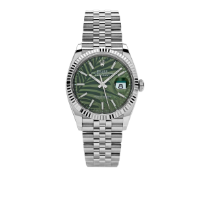 Rolex Datejust 36mm 126234 Stainless Steel Olive Green Palm Motif Dial