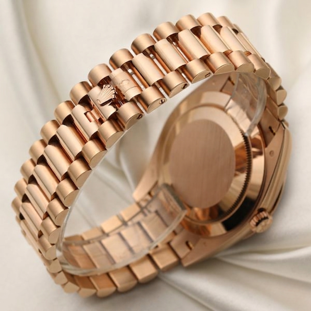 Rolex President Day-Date 40mm Rose Gold Chocolate Diamond Watch 228235 - Image 6