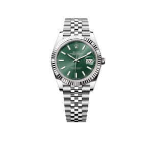 Rolex Datejust 41mm Steel White Gold Mint Green Dial Mens Watch 126334-0028