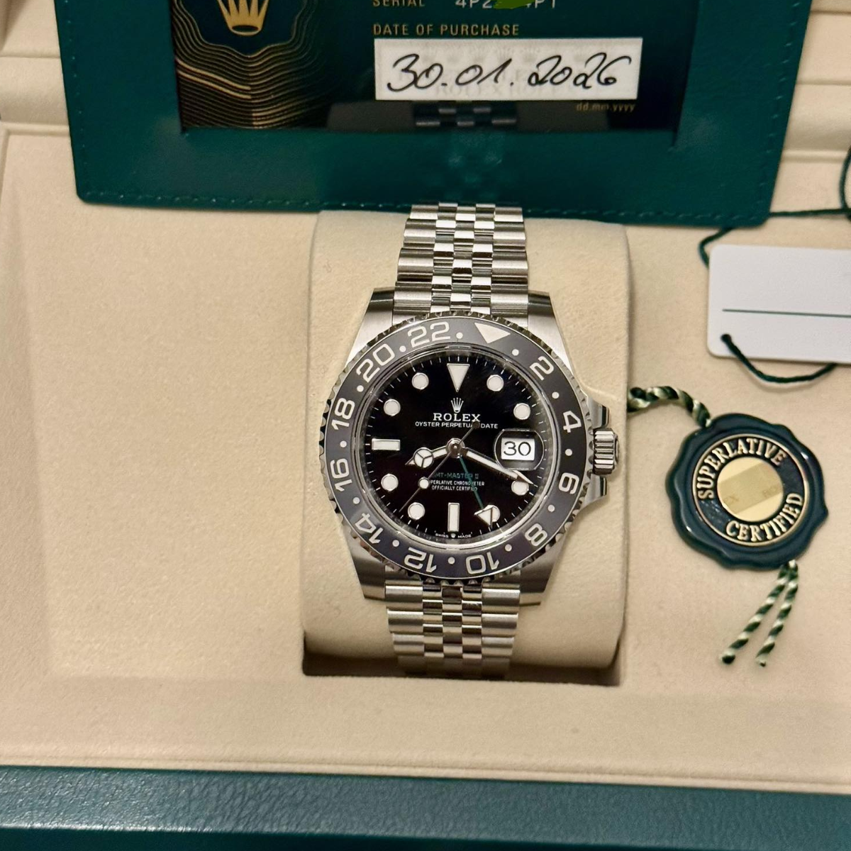 Rolex GMT-Master II Bruce Wayne Stainless Steel Black Dial Jubilee M126710GRNR-0003 New - Image 11
