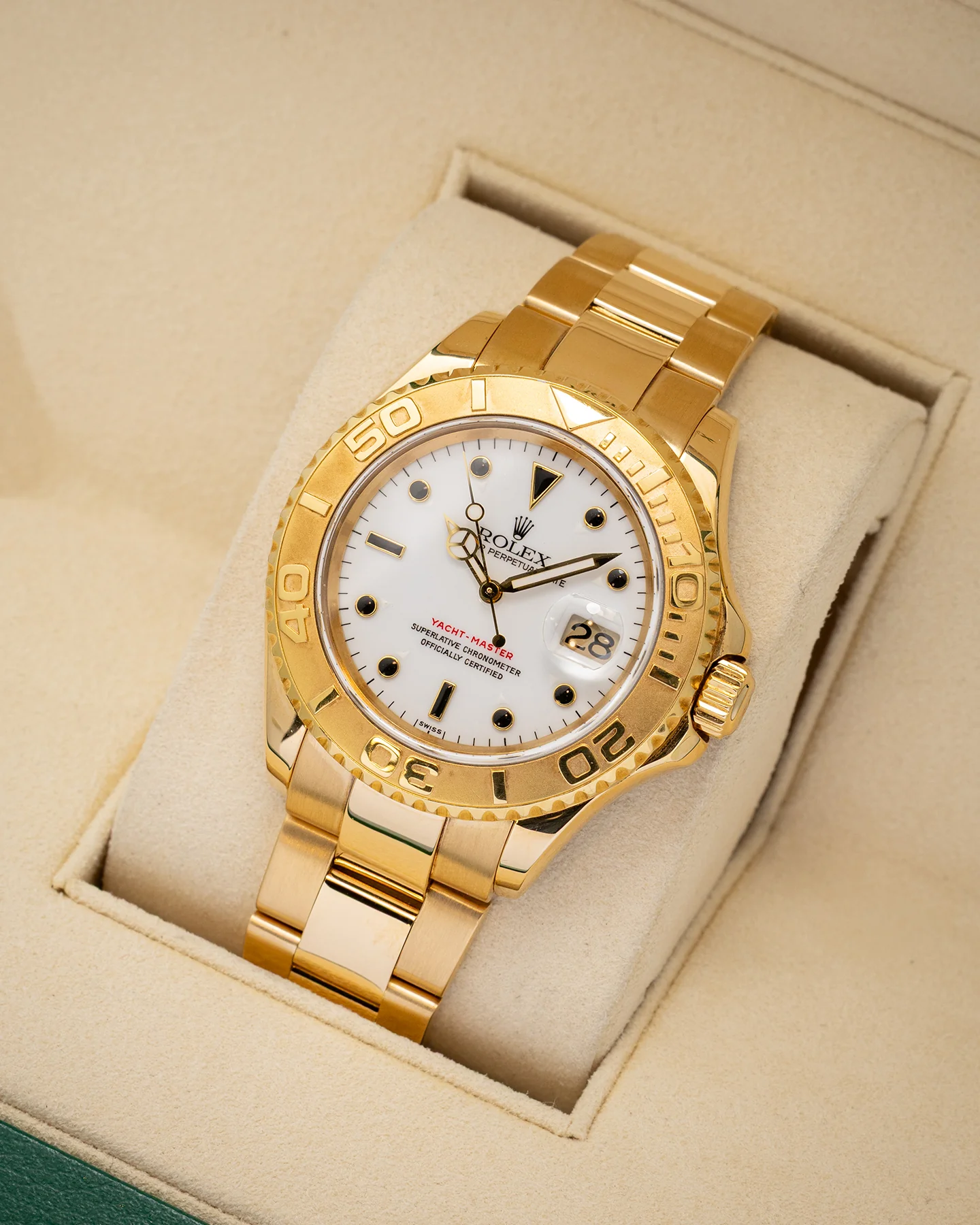 Rolex Yachtmaster 40mm Yellow Gold White Dial Mens Watch 16628 - Image 6