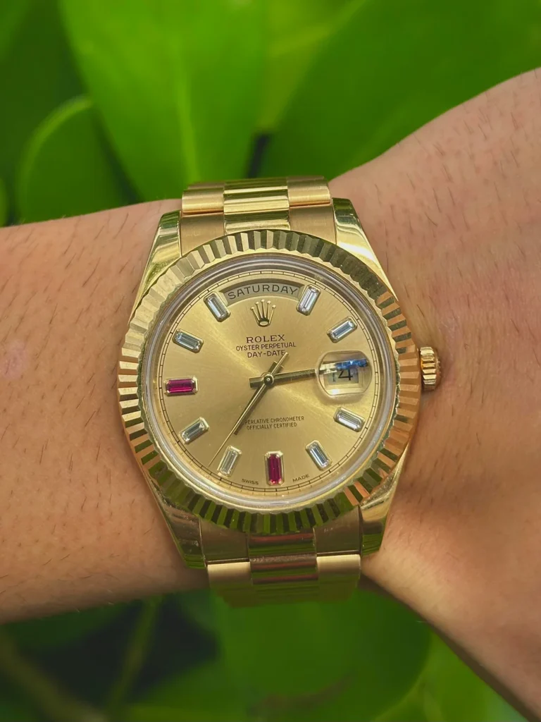 Rolex President Day-Date II 41mm 218238 18k Yellow Gold & Ruby Dial - Image 2