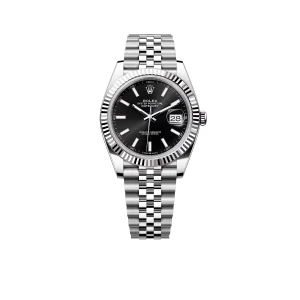 Rolex Datejust 41mm Steel White Gold Black Dial Mens Watch m126334-0018