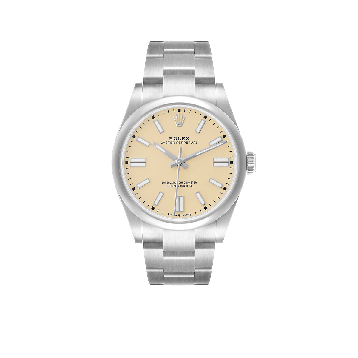 Rolex Oyster Perpetual 41mm Steel Beige Dial Mens Watch 134300