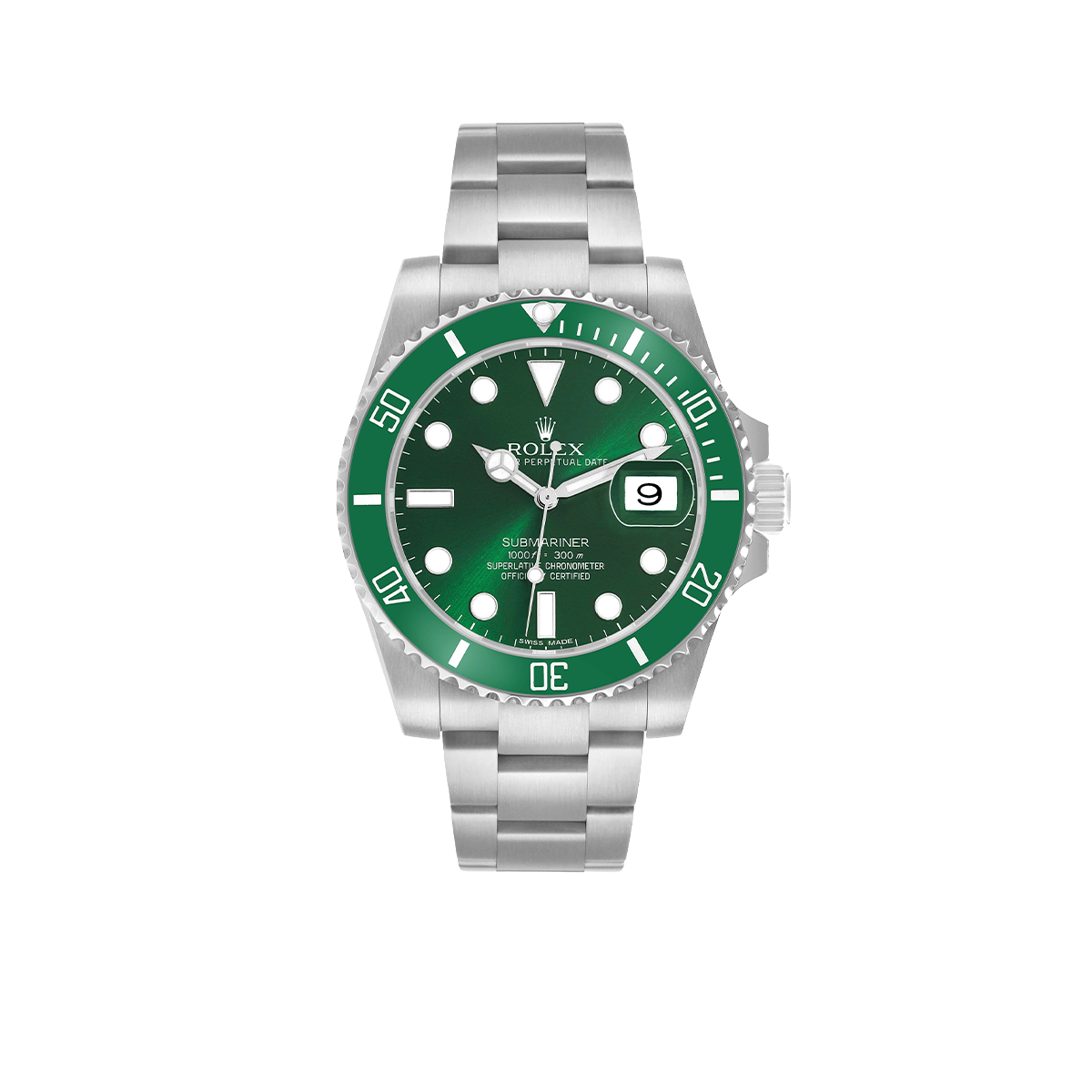 Rolex Submariner 40mm Hulk Steel Green Dial Bezel Mens Watch 116610LV