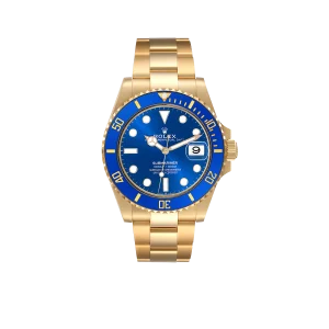 Rolex Submariner 41mm Yellow Gold Blue Dial Bezel Mens Watch 126618