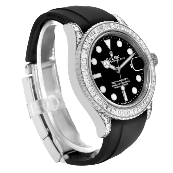 Rolex Yacht-Master 42mm White Gold and Diamond-Set / Black / Oysterflex - Image 2