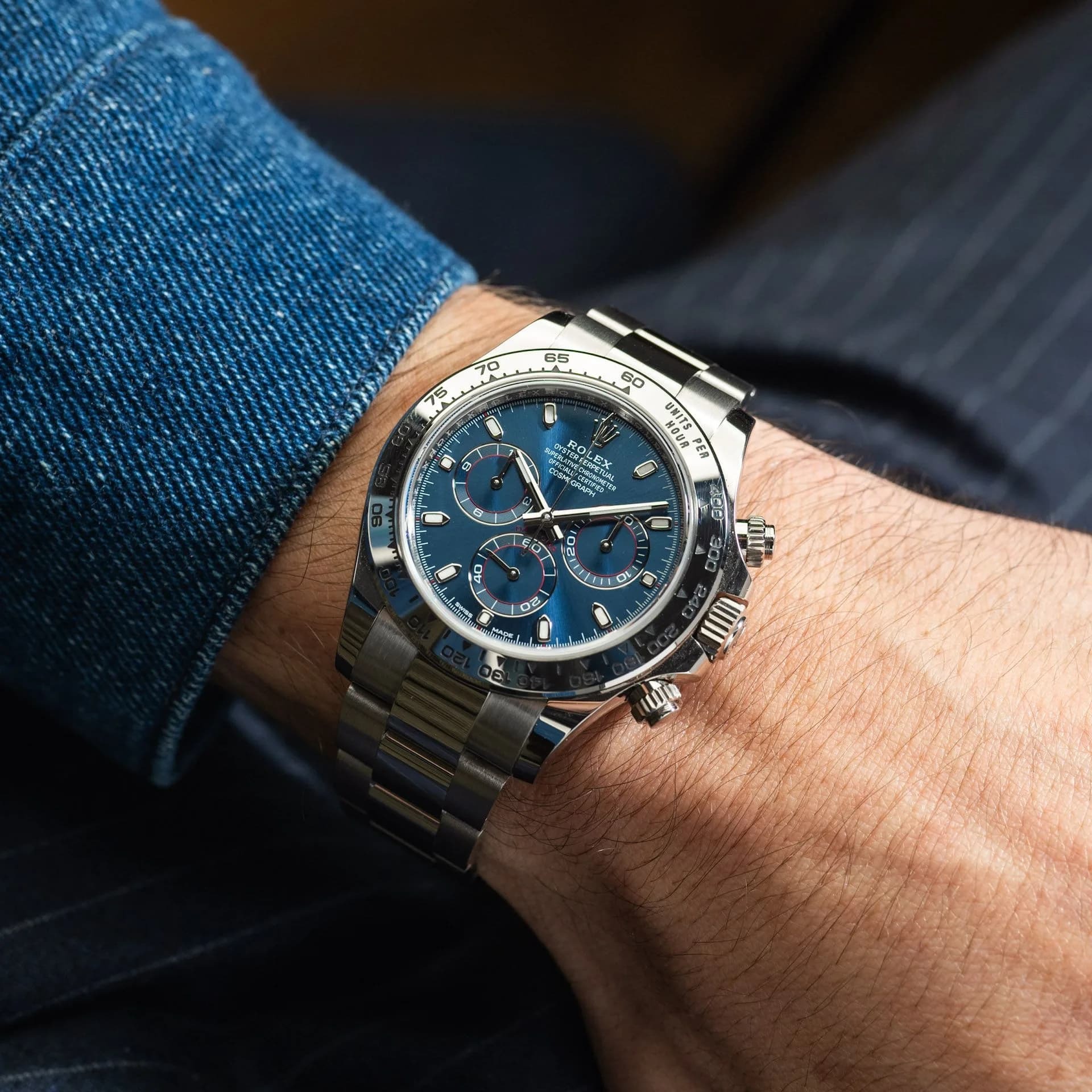 Rolex Daytona Blue Dial 40mmWhite Gold Chronograph Mens Watch 126509 - Image 11
