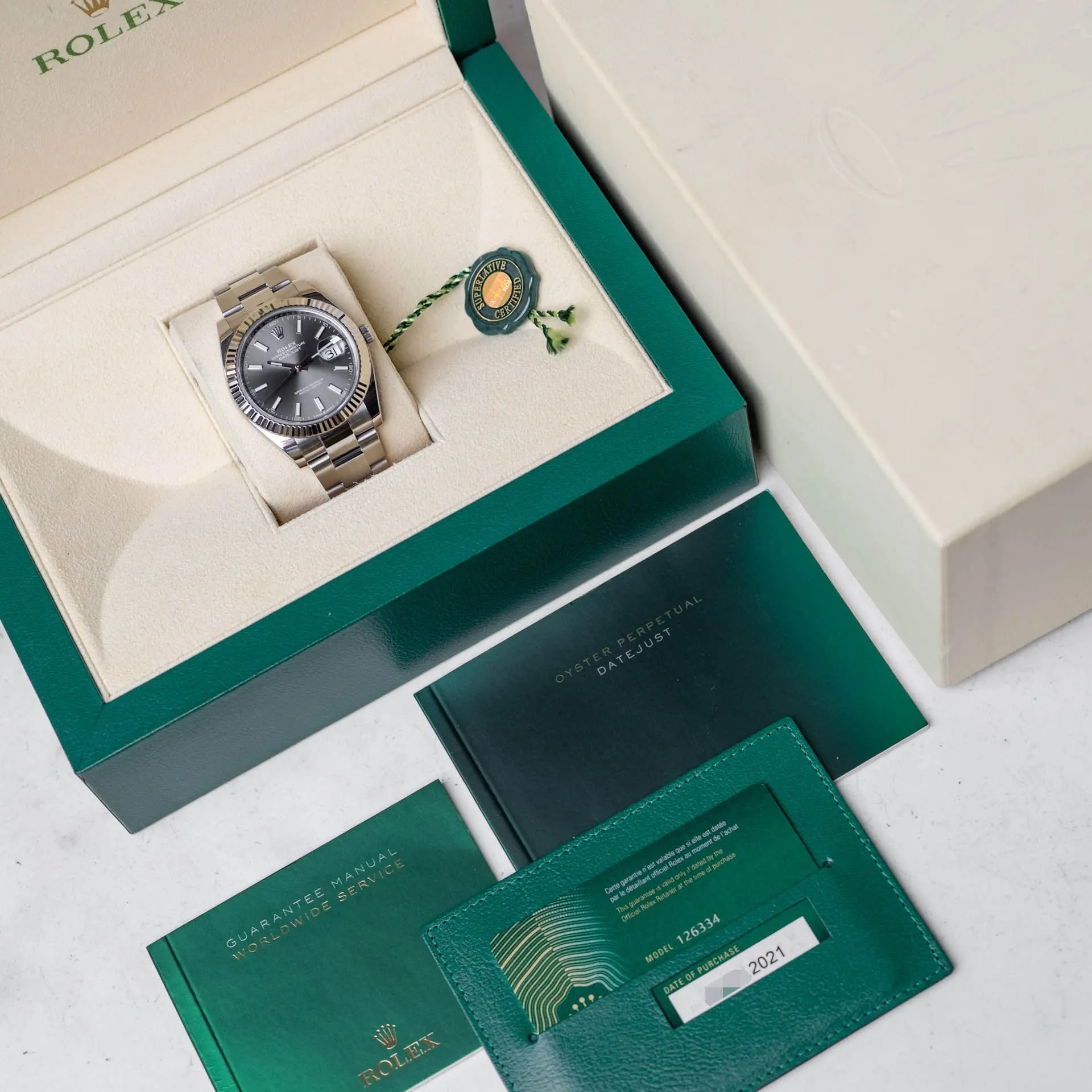 Rolex Datejust 41 mm Stainless Steel Slate Dial Oyster M126334-0013 New - Image 11