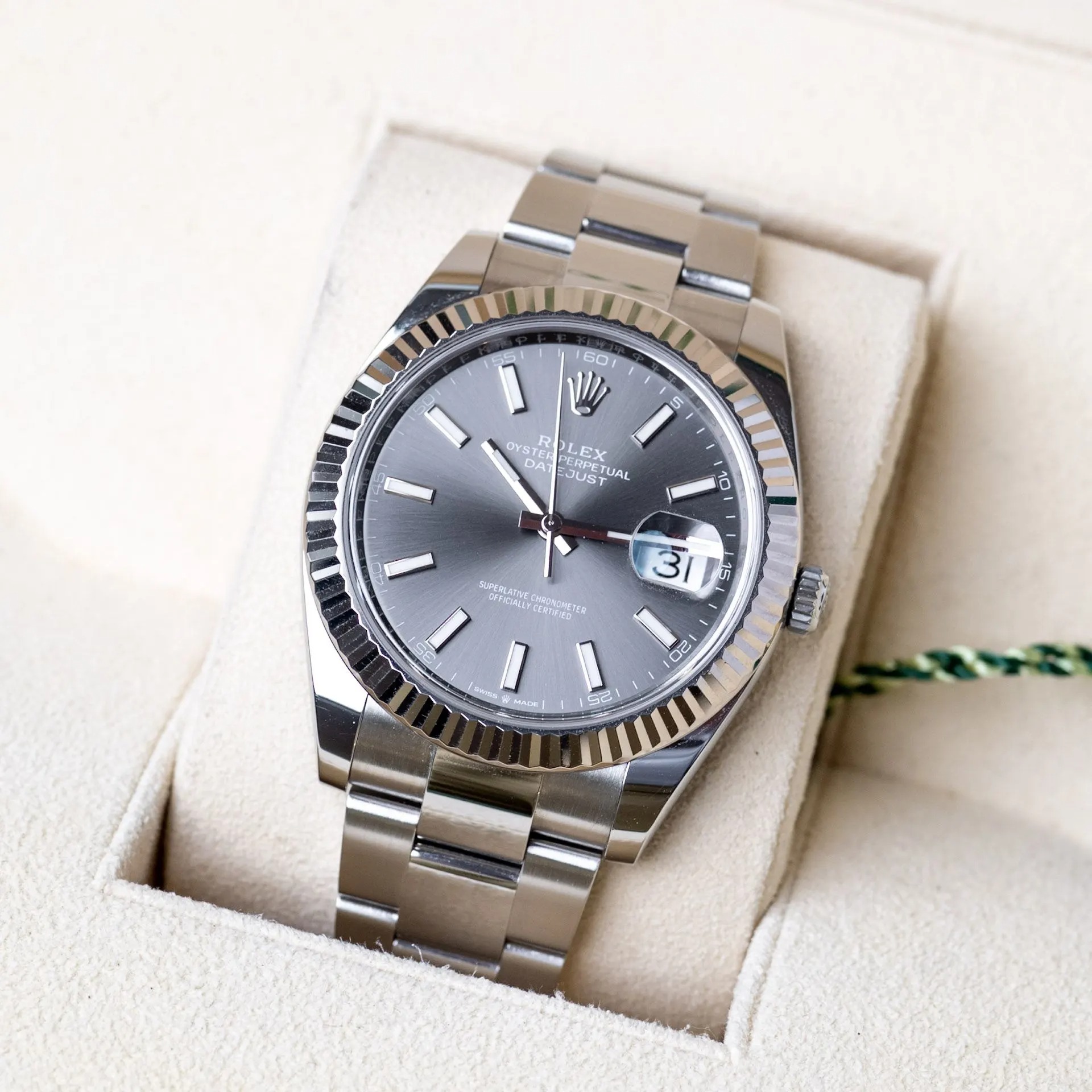 Rolex Datejust 41 mm Stainless Steel Slate Dial Oyster M126334-0013 New - Image 9