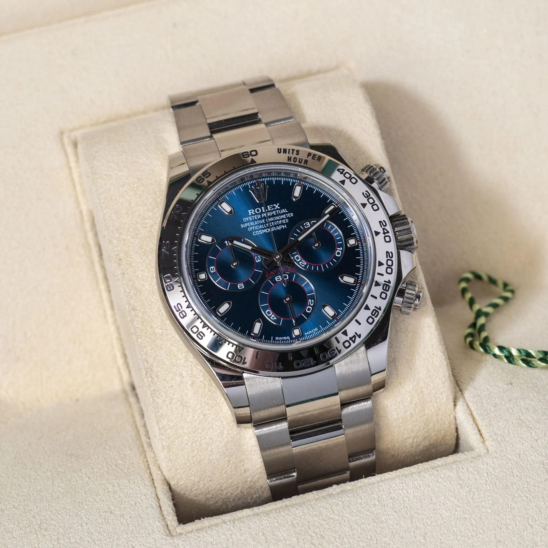 Rolex Daytona Blue Dial 40mmWhite Gold Chronograph Mens Watch 126509 - Image 10