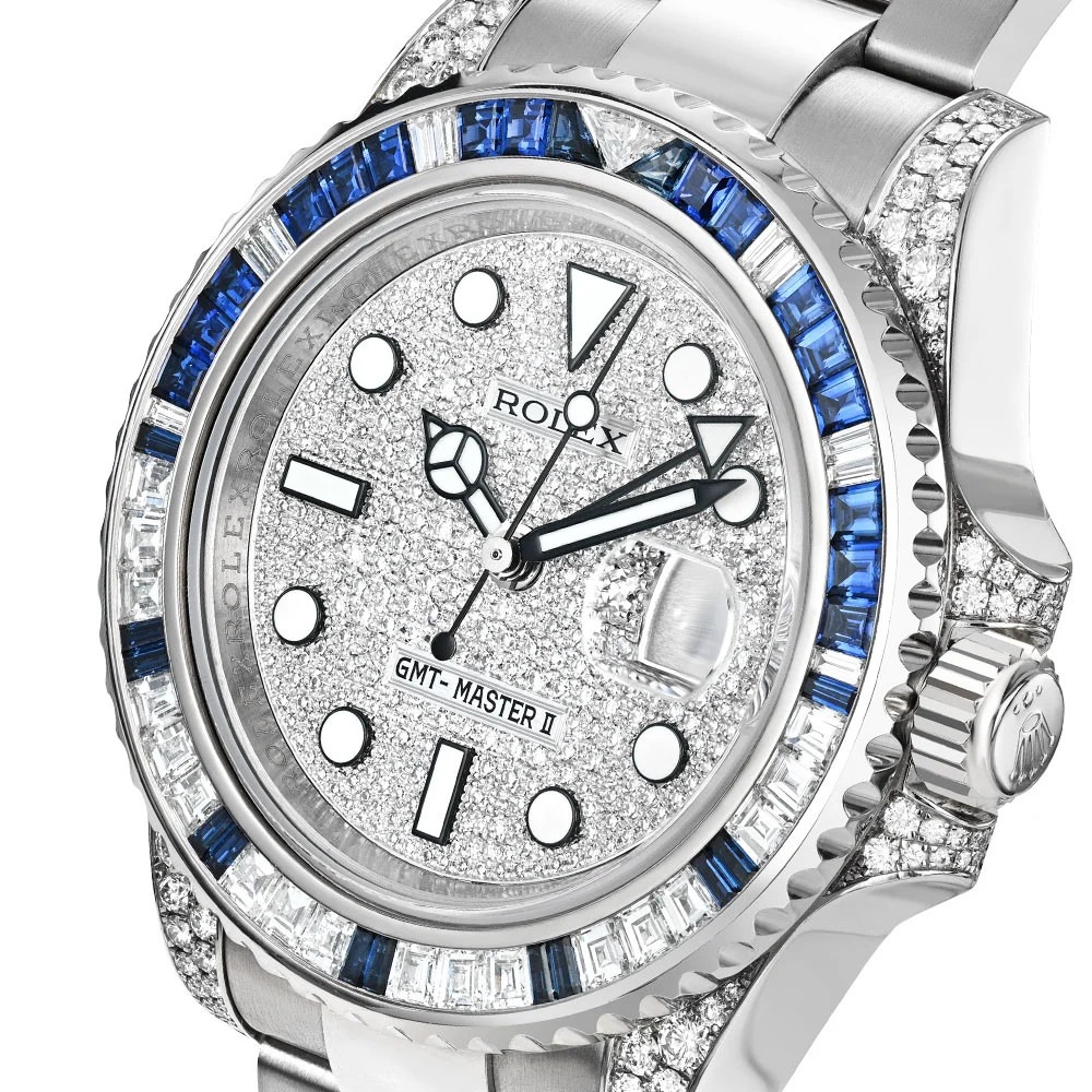 Rolex Oyster Perpetual GMT-Master II 40mm White Gold Blue Sapphire Bezel 116759SA - Image 9