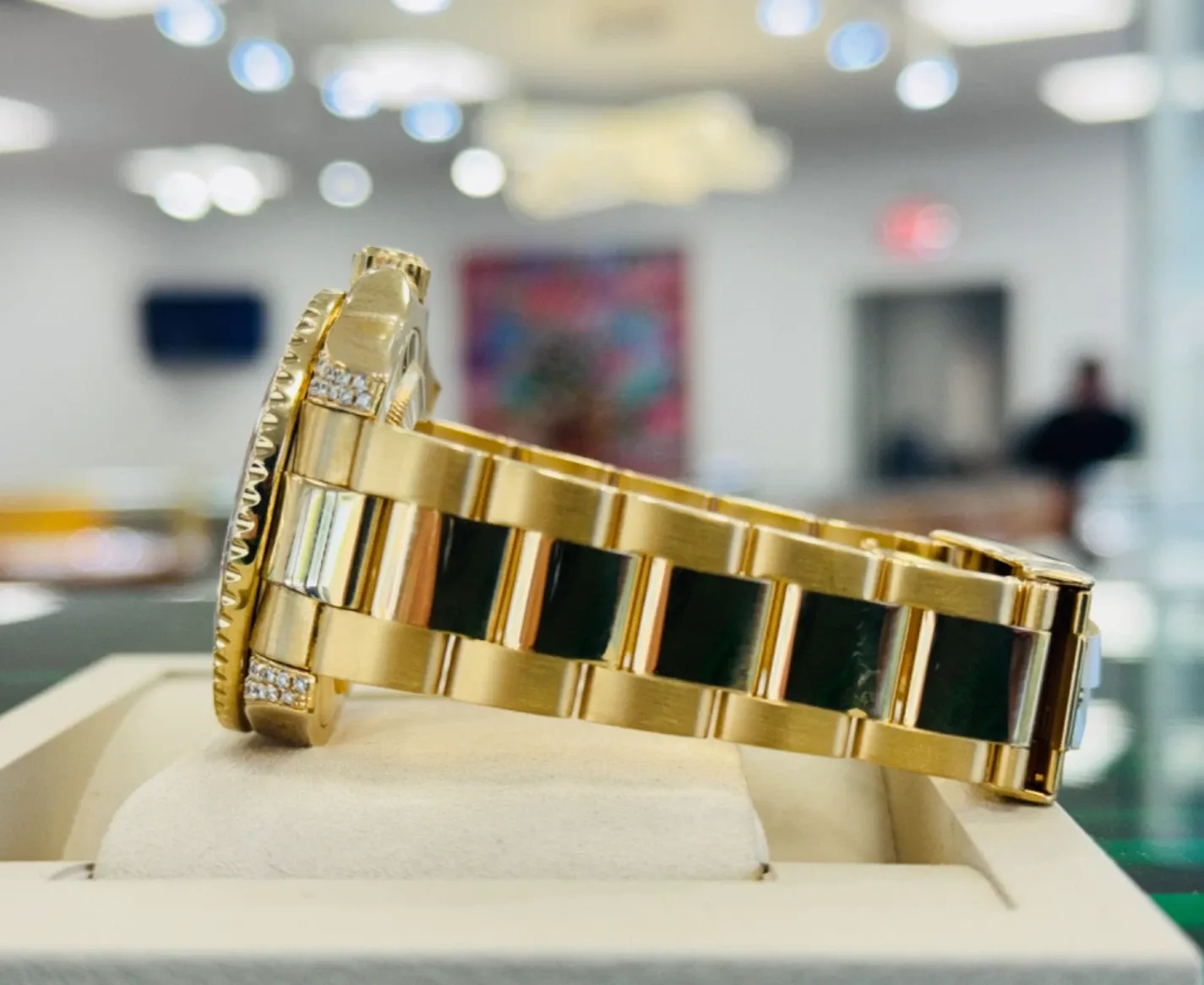 Rolex GMT-Master II 40mm Yellow Gold Pepsi Bezel Diamond Set Watch 116718LN - Image 7