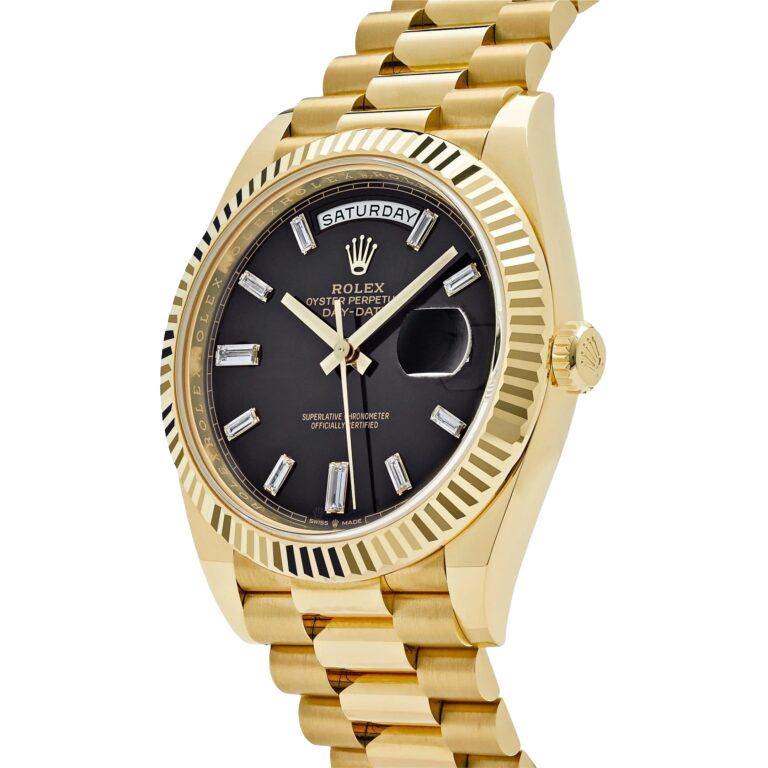 Rolex President Day-Date 40mm Black Dial Yellow Gold Diamond Mens Watch 228238 - Image 4