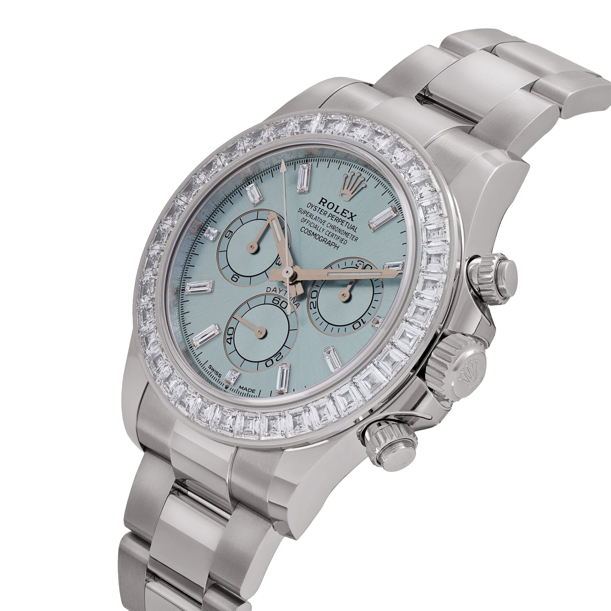 Rolex Daytona 126576TBR Platinum Ice Blue Diamond Dial Diamond Bezel - Image 4