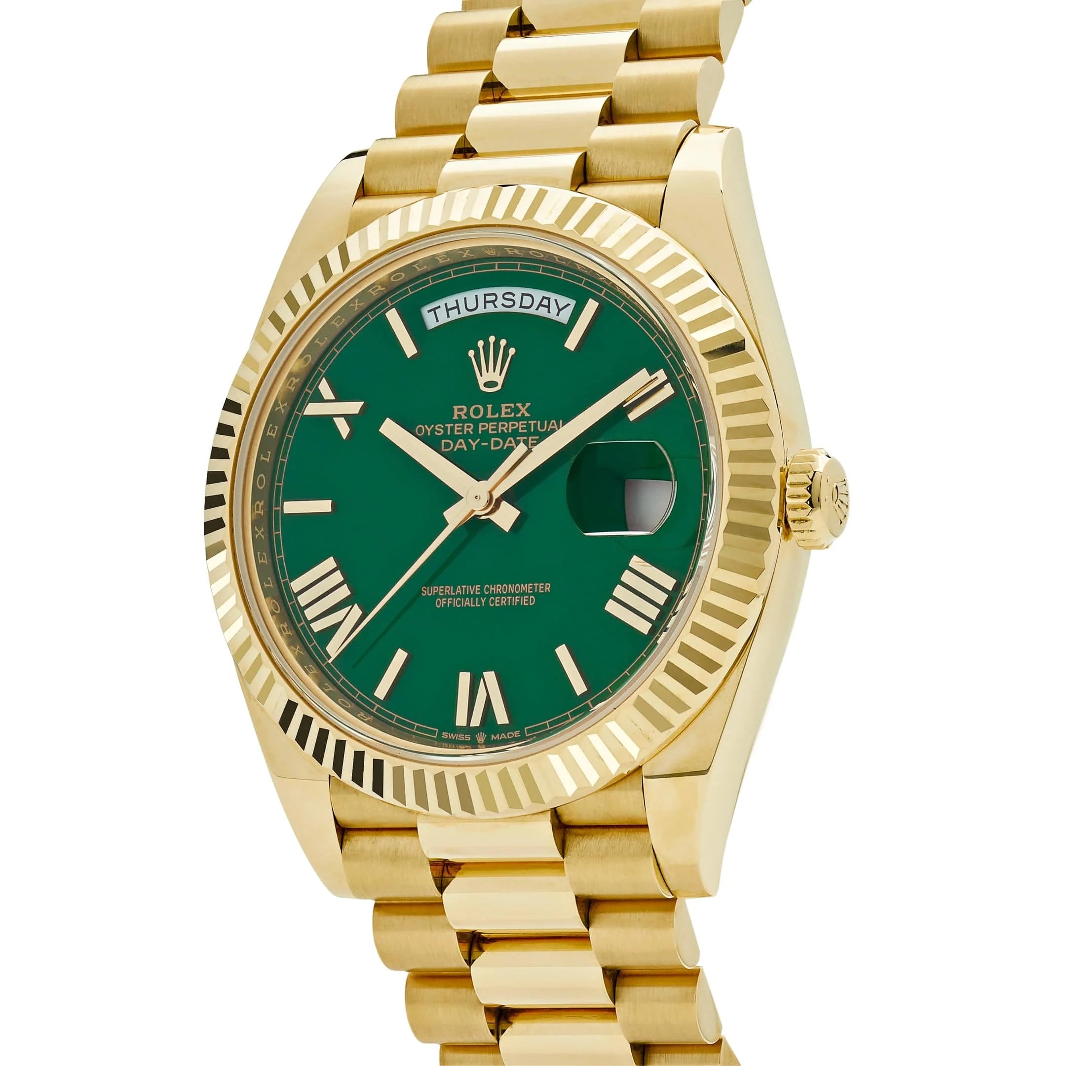 Rolex Day-Date 40mm Green Roman Yellow Gold 228238 - Image 3