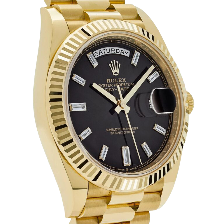 Rolex President Day-Date 40mm Black Dial Yellow Gold Diamond Mens Watch 228238 - Image 3