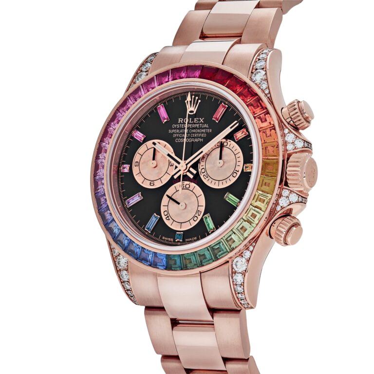 Rolex Daytona 116595RBOW Rainbow Rose Gold Black Dial Sapphire Bezel - Image 5