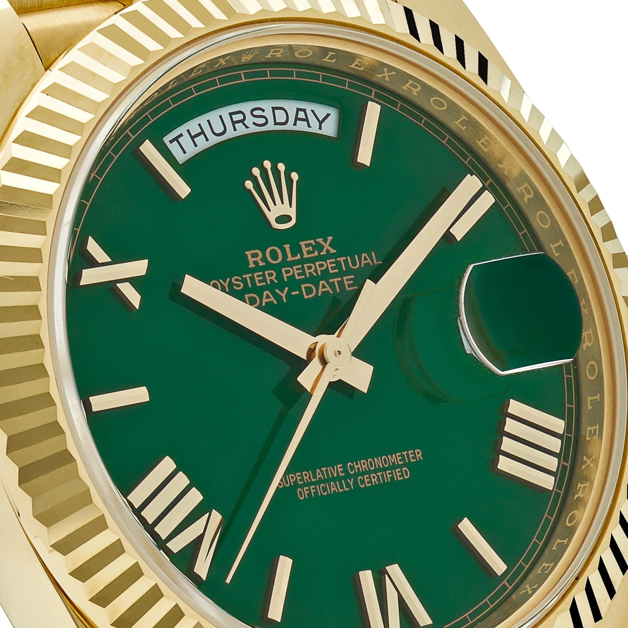 Rolex Day-Date 40mm Green Roman Yellow Gold 228238 - Image 5