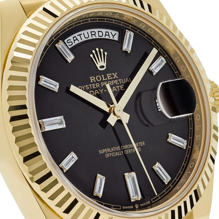 Rolex President Day-Date 40mm Black Dial Yellow Gold Diamond Mens Watch 228238 - Image 2