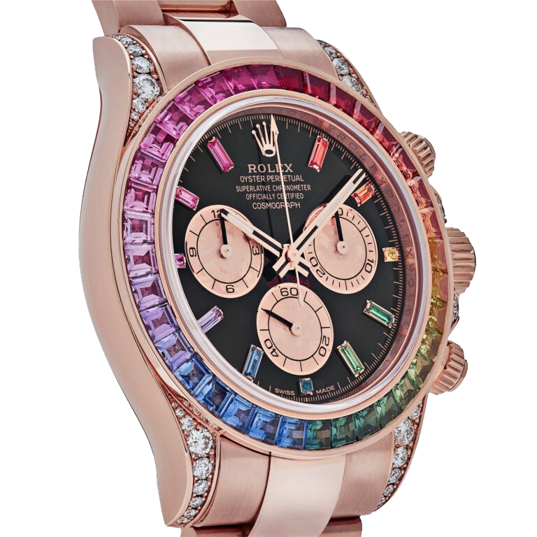 Rolex Daytona 116595RBOW Rainbow Rose Gold Black Dial Sapphire Bezel - Image 4