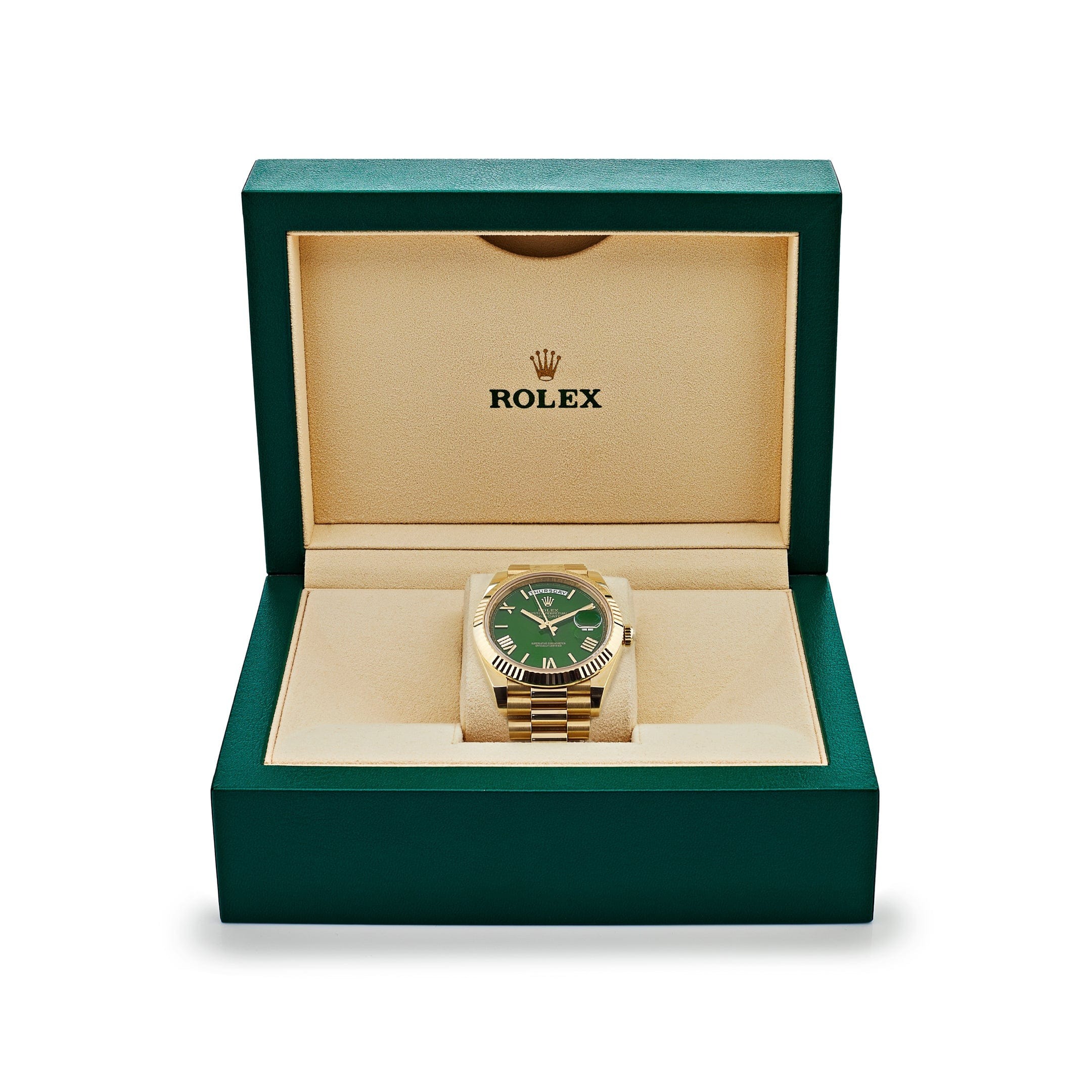 Rolex Day-Date 40mm Green Roman Yellow Gold 228238 - Image 8