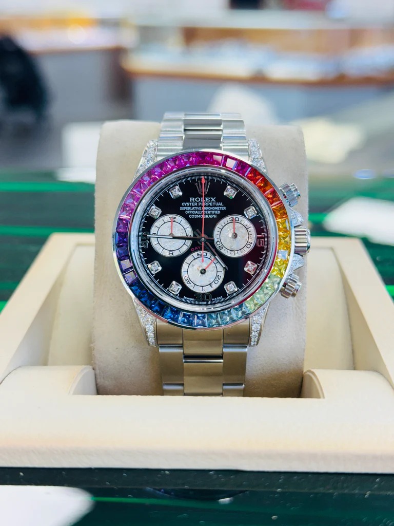 Rolex Daytona 116599RBOW Rainbow White Gold Black Diamond Dial Sapphire Bezel - Image 2