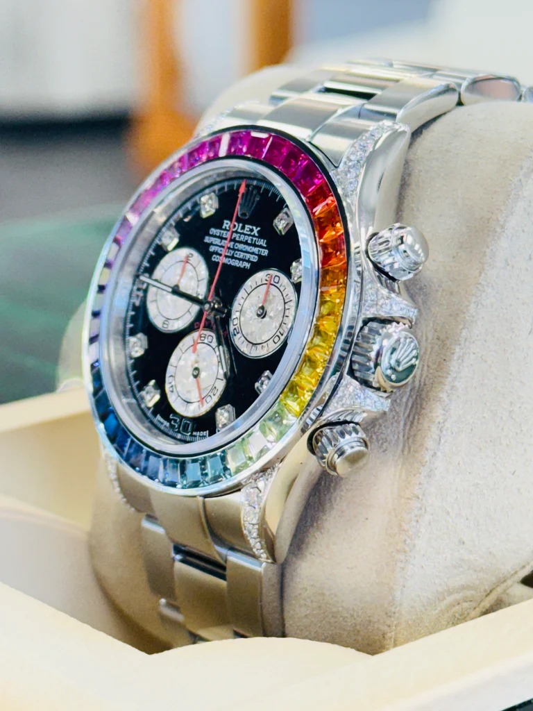 Rolex Daytona 116599RBOW Rainbow White Gold Black Diamond Dial Sapphire Bezel - Image 4