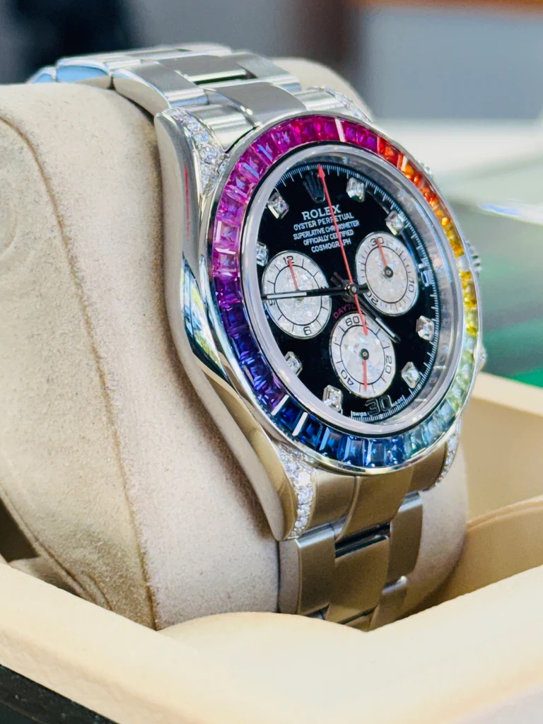 Rolex Daytona 116599RBOW Rainbow White Gold Black Diamond Dial Sapphire Bezel - Image 3