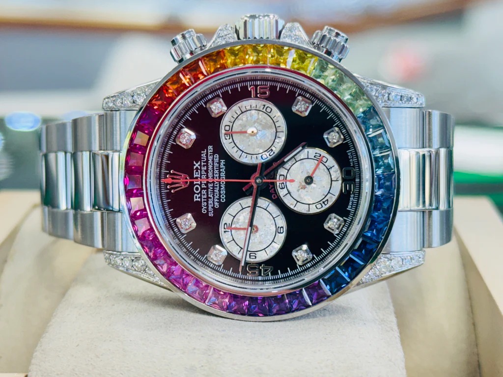 Rolex Daytona 116599RBOW Rainbow White Gold Black Diamond Dial Sapphire Bezel - Image 6