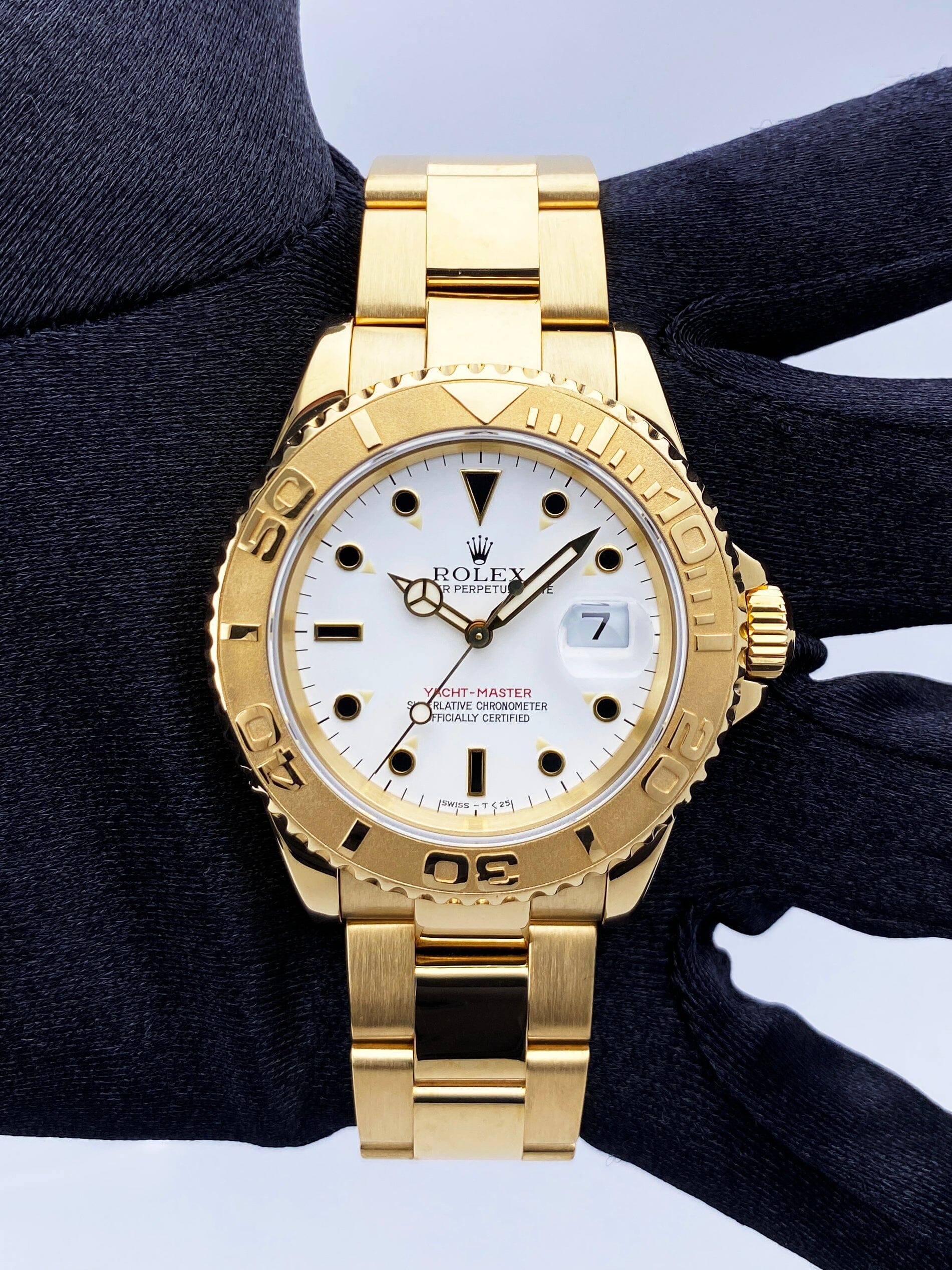 Rolex Yachtmaster 40mm Yellow Gold White Dial Mens Watch 16628 - Image 7