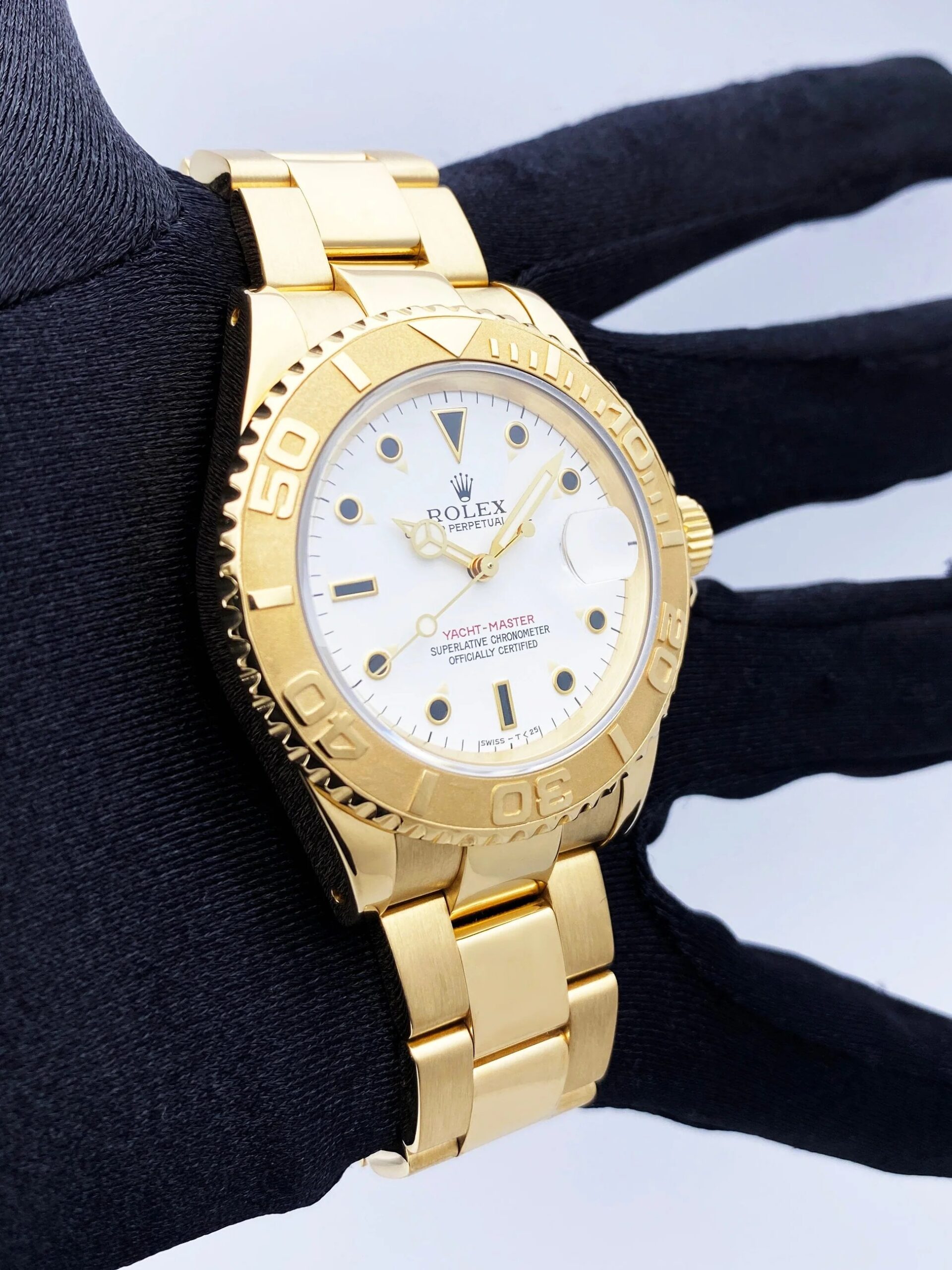 Rolex Yachtmaster 40mm Yellow Gold White Dial Mens Watch 16628 - Image 8