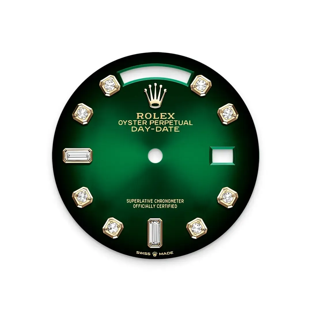 Rolex Day-Date President 36mm Yellow Gold 128348RBR Green - Image 7