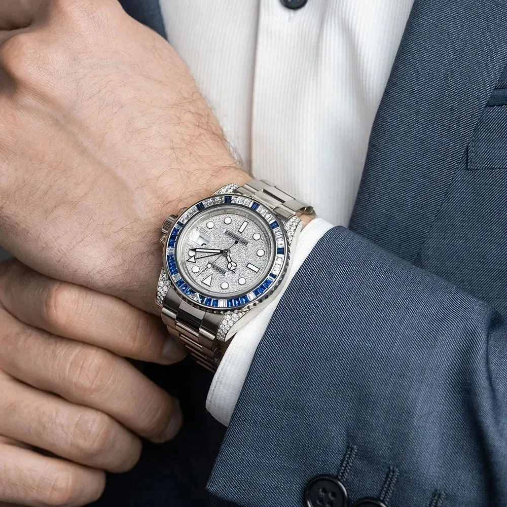 Rolex Oyster Perpetual GMT-Master II 40mm White Gold Blue Sapphire Bezel 116759SA - Image 5