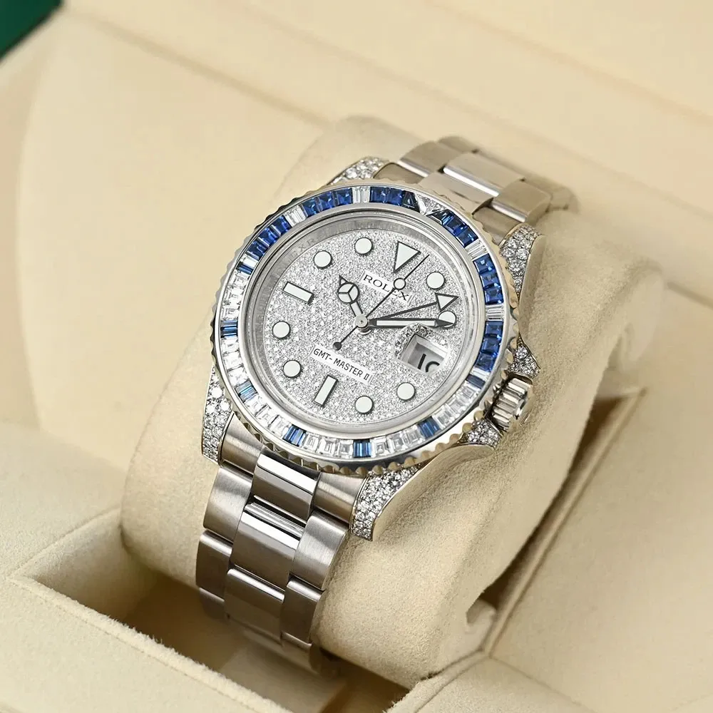 Rolex Oyster Perpetual GMT-Master II 40mm White Gold Blue Sapphire Bezel 116759SA - Image 7
