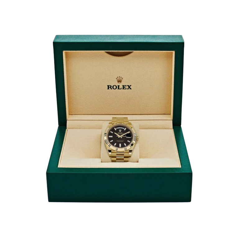 Rolex President Day-Date 40mm Black Dial Yellow Gold Diamond Mens Watch 228238 - Image 7