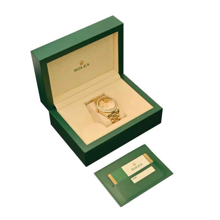 Rolex President Day-date II 41mm 218348 18k Yellow Gold Baguette Diamond & Ruby Dial - Image 11