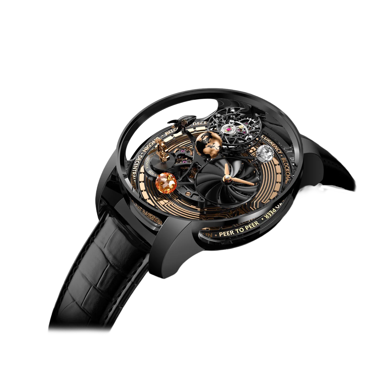 Jacob & Co Astronomia Solar Bitcoin 44mm Black DLC, Titanium Manual Winding AS310.21.AB.AA.A - Image 3
