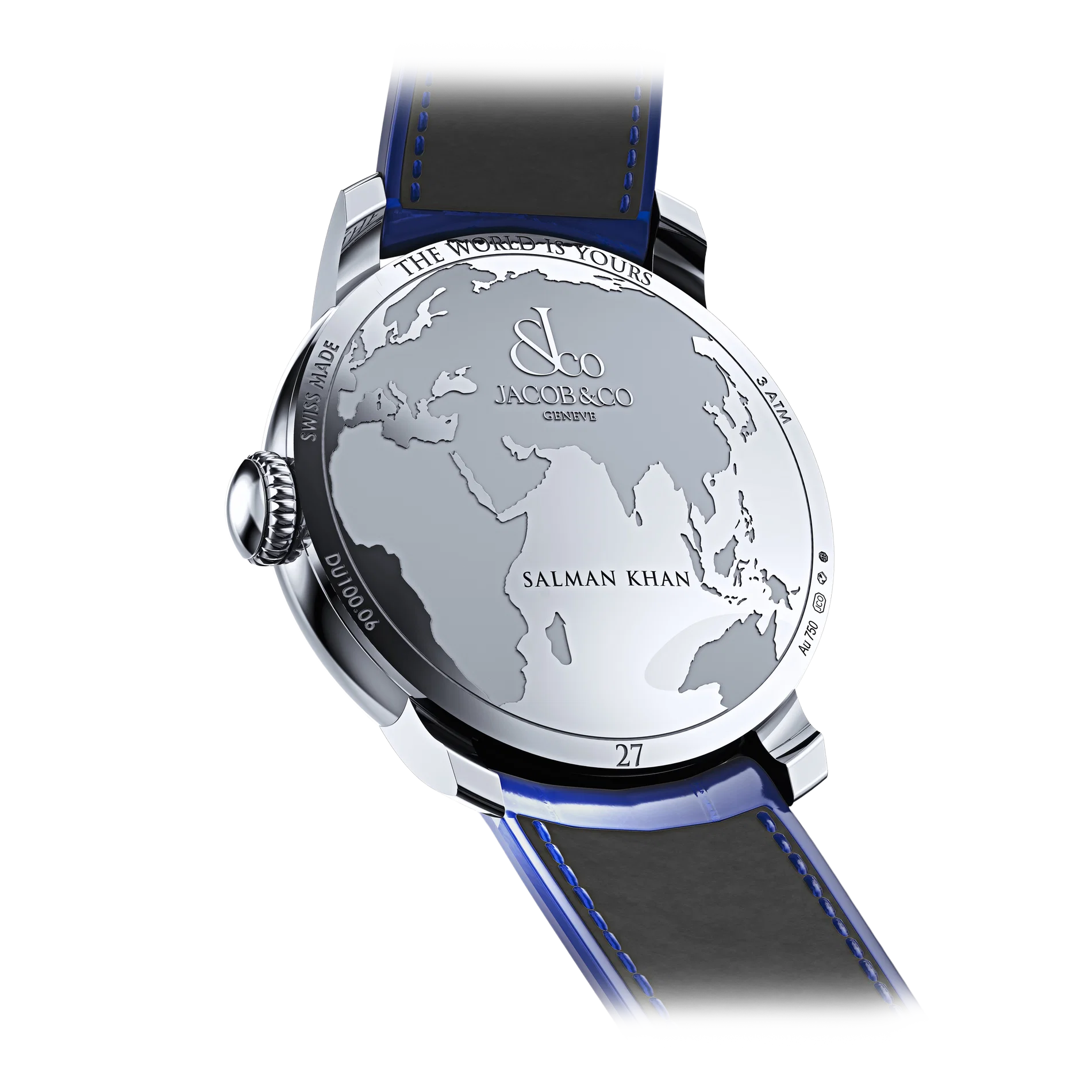 Jacob & Co The World Is Yours Dual Time Zone Salman Khan 43mm Stainless Steel Automatic Winding DT100.10.AB.AA.ABALA - Image 6