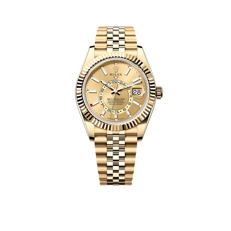 Rolex Sky-Dweller 42mm Oyster Yellow Gold 336938 Champagne-colour