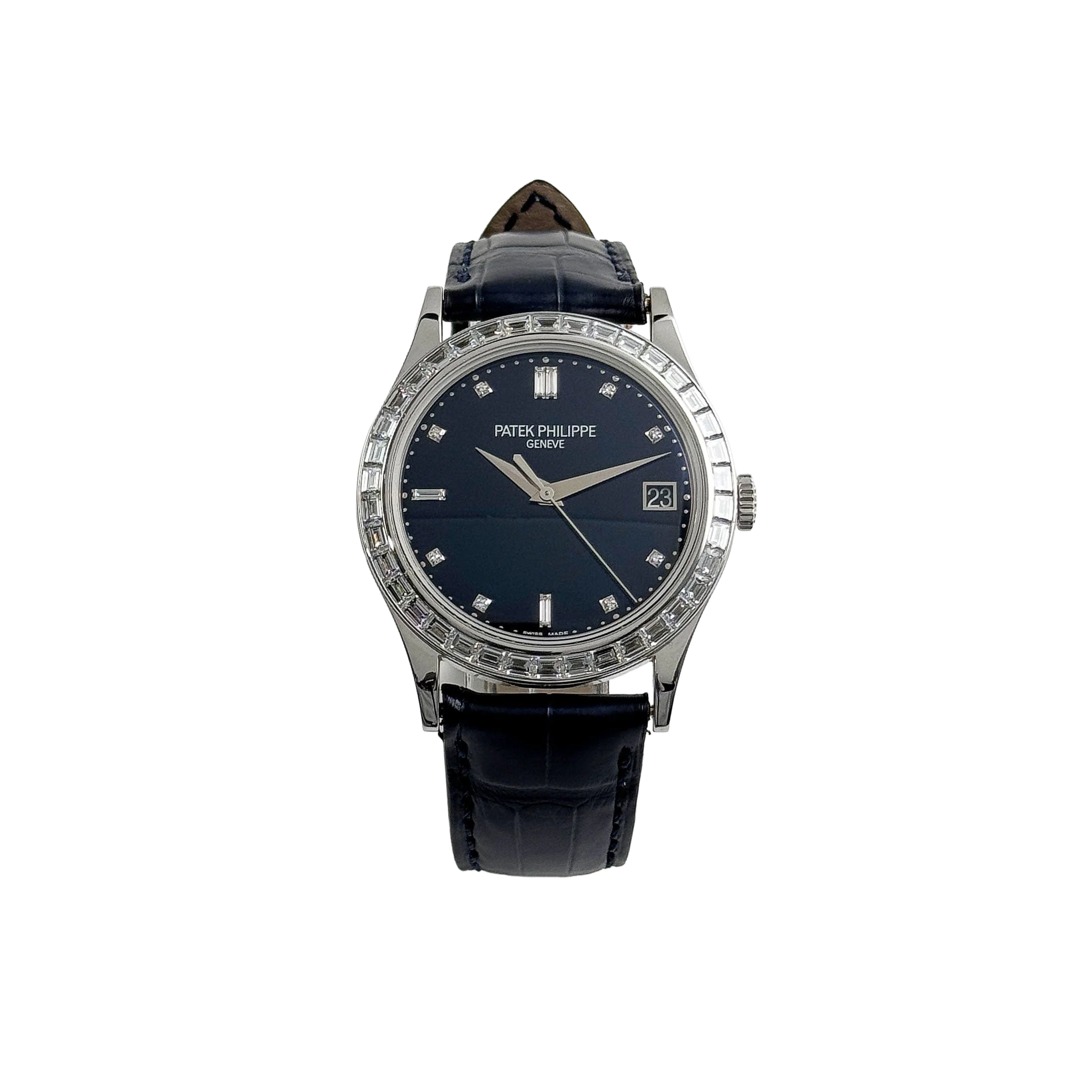 Patek Philippe Calatrava 38mm 5298P-012 Platinum Black Diamond Dial Diamond Bezel - Image 3