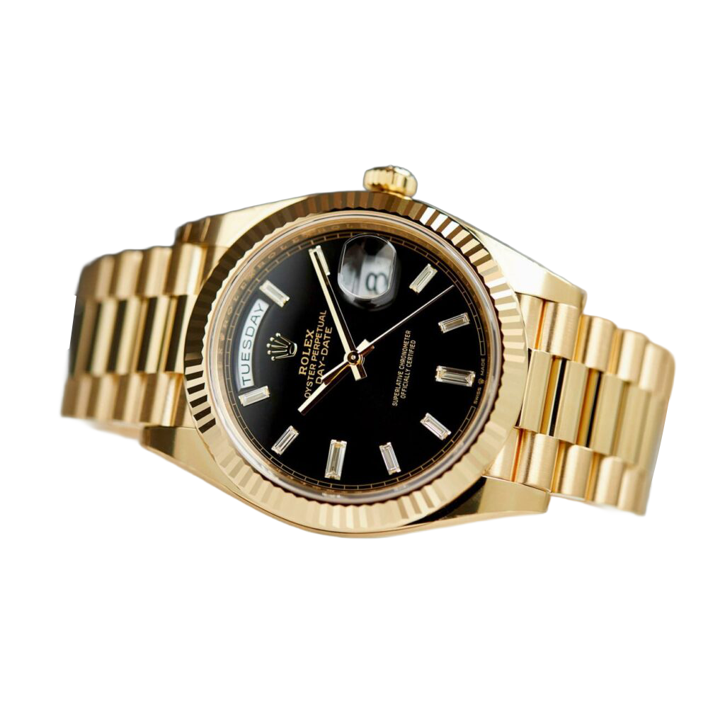Rolex President Day-Date 40mm Black Dial Yellow Gold Diamond Mens Watch 228238 - Image 5