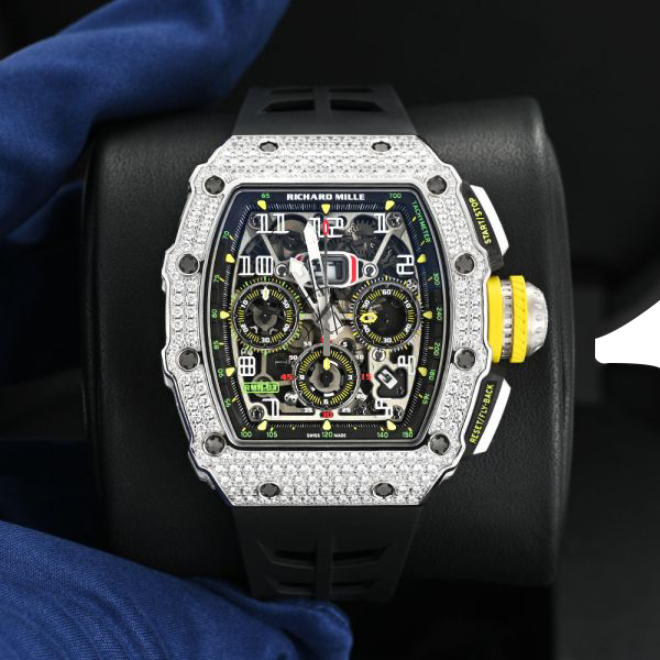 Richard Mille Chronograph & 18K White Gold ?C Diamond Bezel ?C Skeleton Dial 50 mm - Image 3