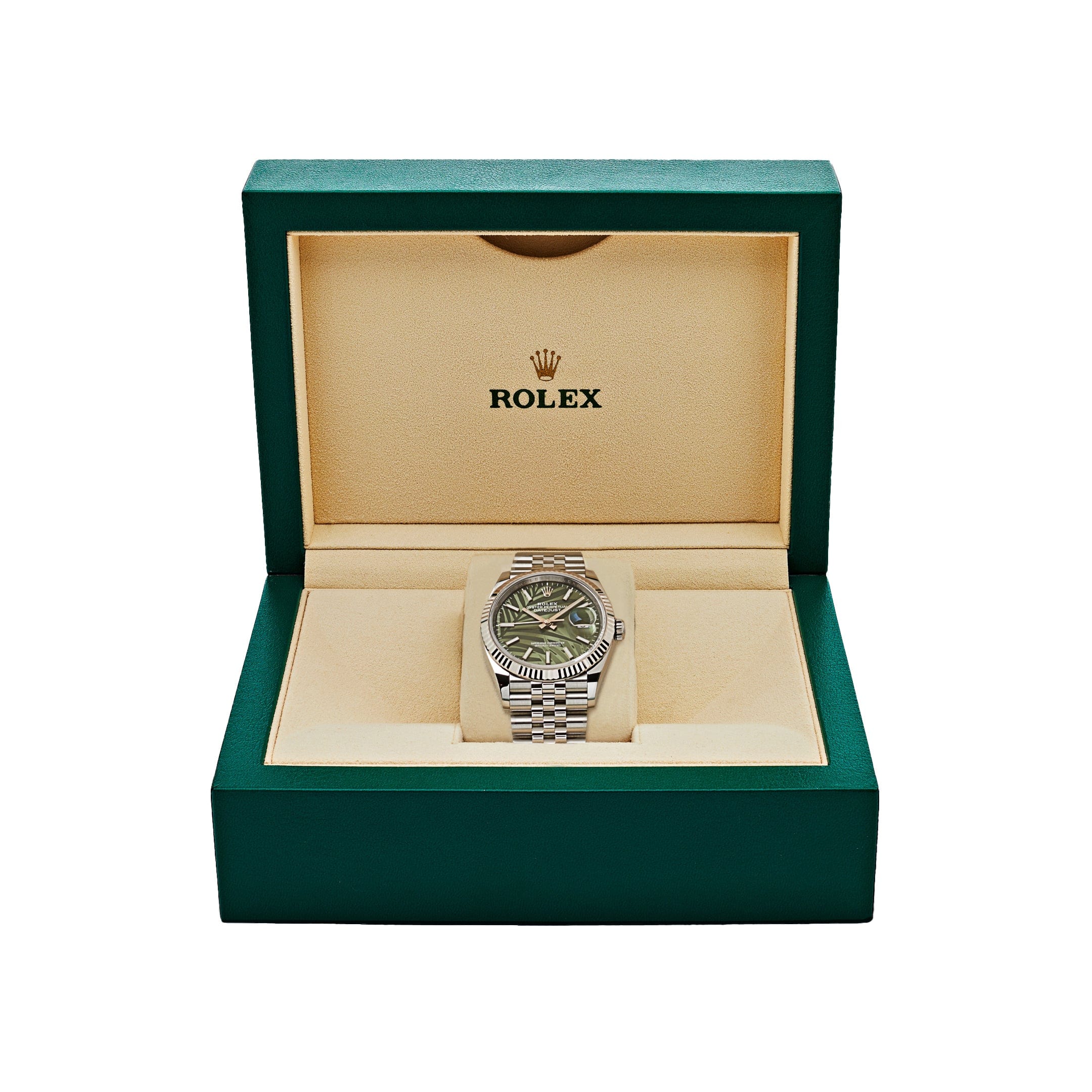 Rolex Datejust 36mm 126234 Stainless Steel Olive Green Palm Motif Dial - Image 9